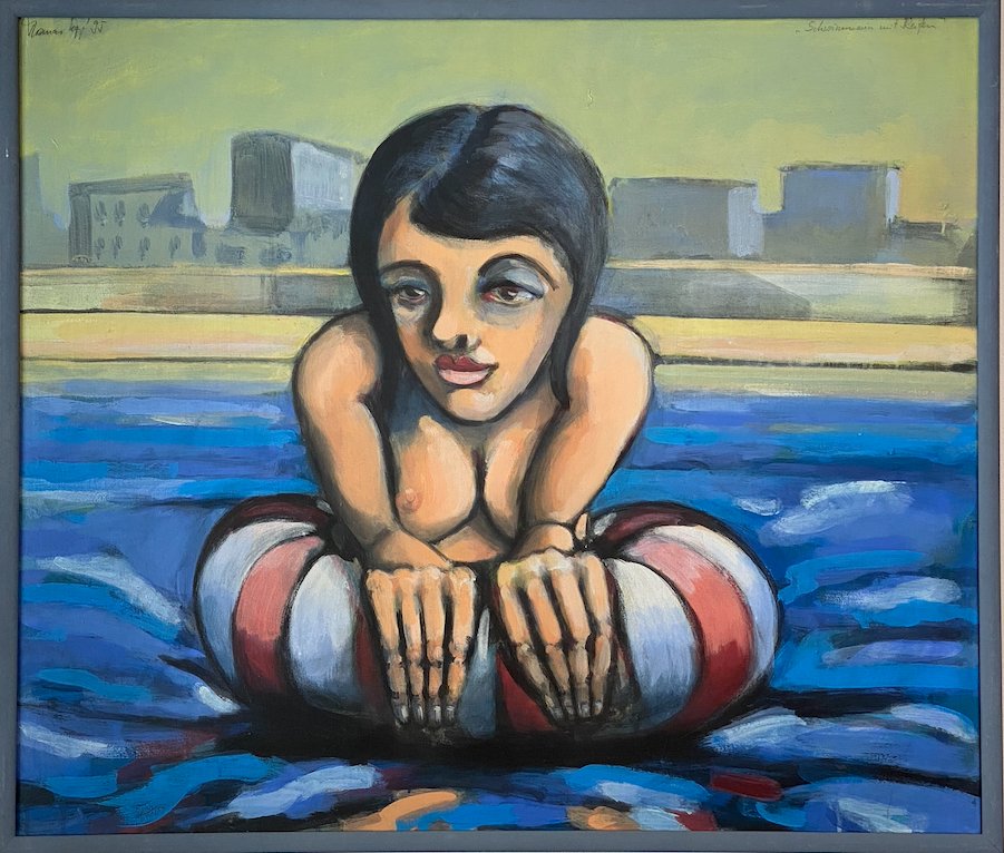 Schwimmerin mit Reifen
