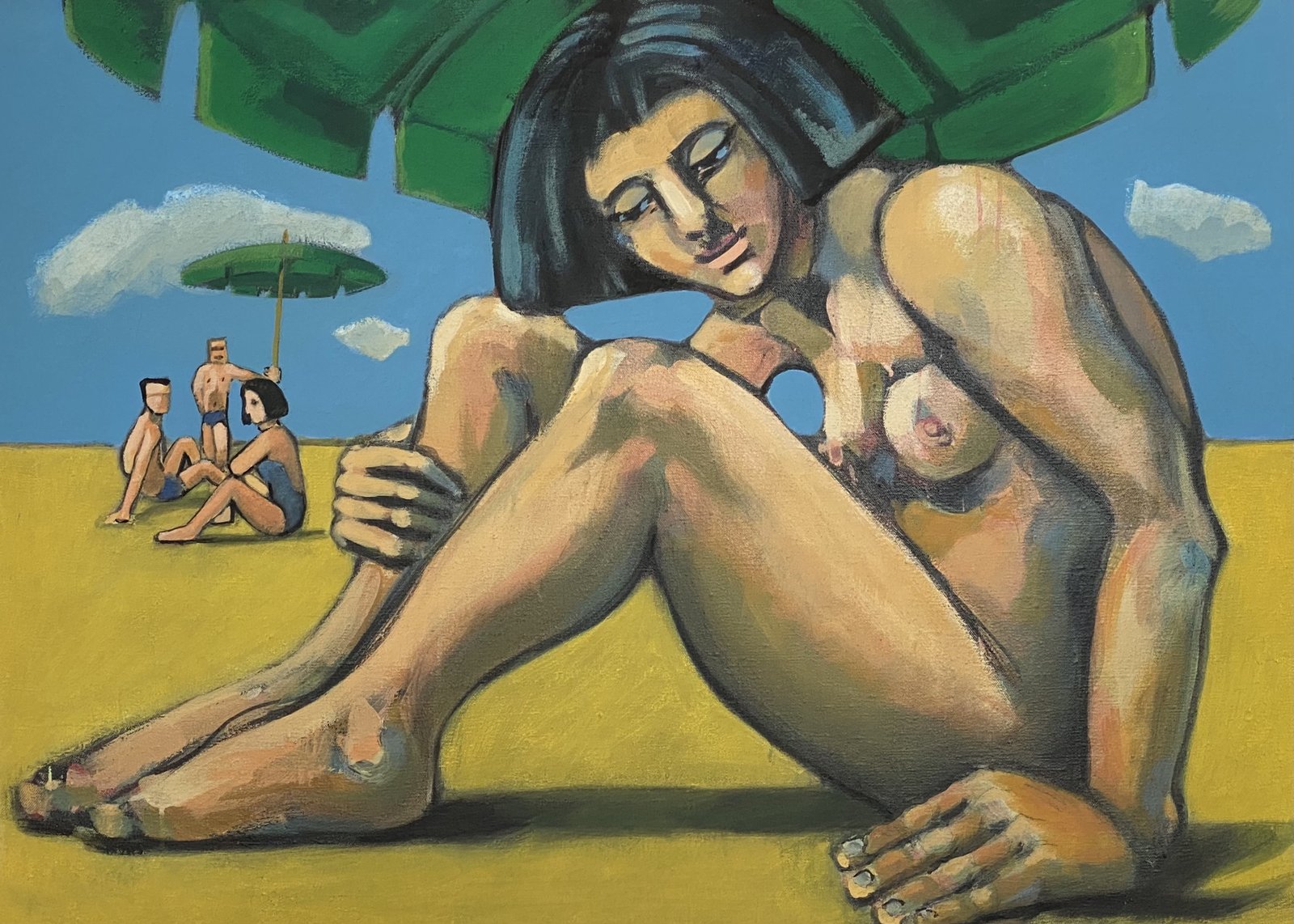 Badende allein am Strand von Thomas Popp