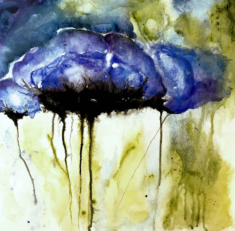 blue poppies von Yvonne Neff